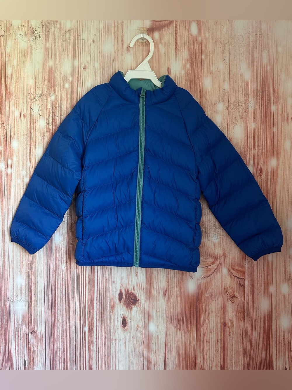 Wonder Nation Packable Full Zip Blue Colorblock Jacket Size 4T